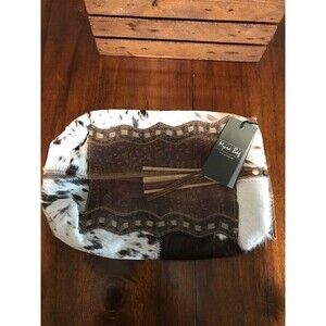 Myra Bag Seid Make Up Kit | Cosmetic Bag | Cowhide Toiletry Bag | Dopp Kit